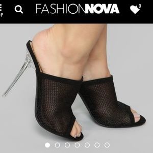Mesh clear heel sandal